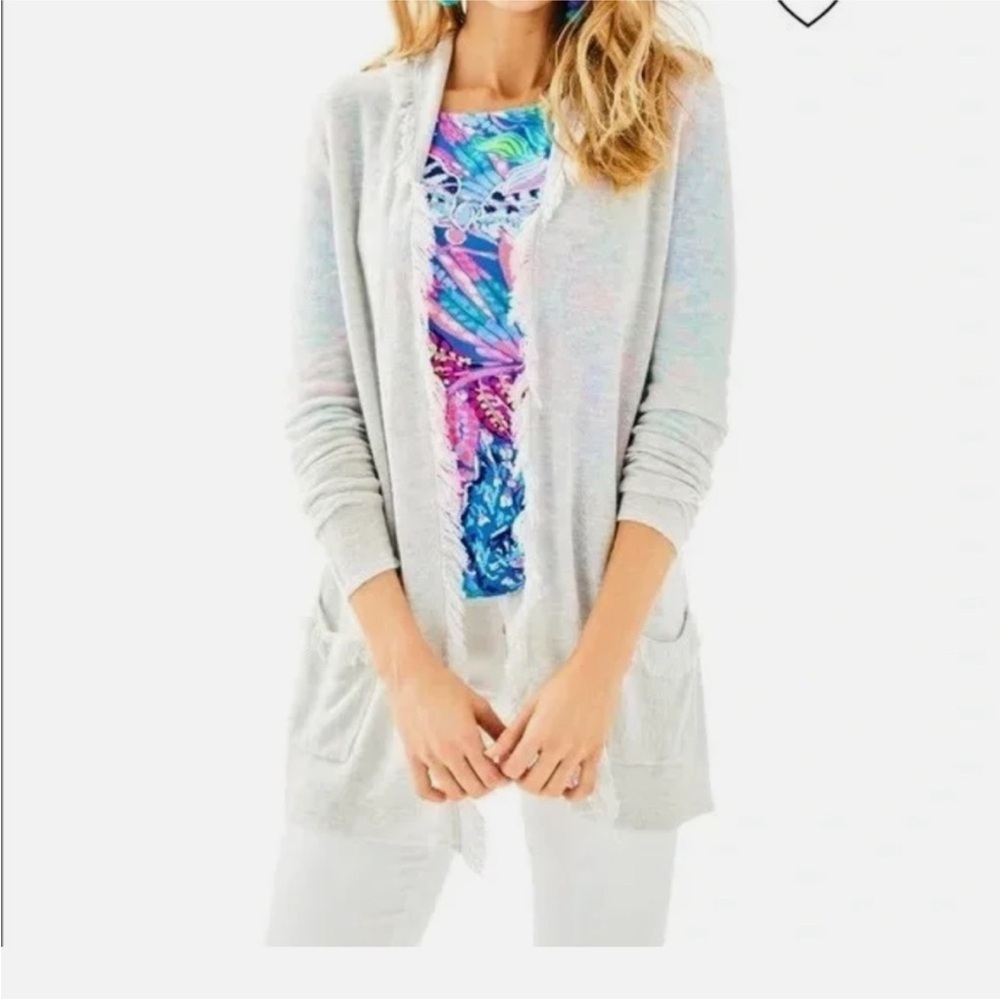 Lilly Pulitzer Fringe Bridget Cardigan Oatmeal
